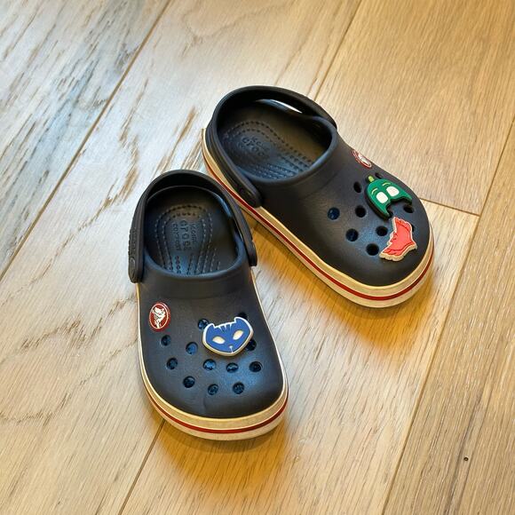 Kids Crocs Navy Blue with Croc Gems Toddler 
Size 8 Child - Picture 2 of 4